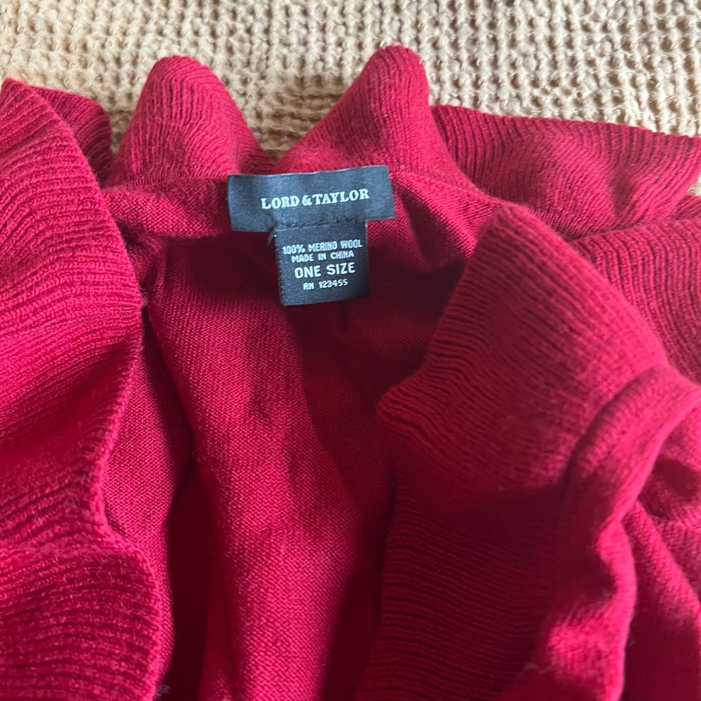 Red Ruffled Wrap/ Shawl - Picture 2 of 2